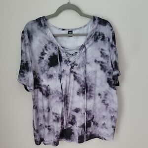 Women's Tie-Dye Lace-Up Top 1XL